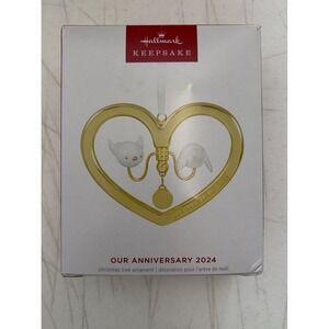 Hallmark Keepsake Our Anniversary 2024 Ornament Metal Heart & Doves W/ Charms